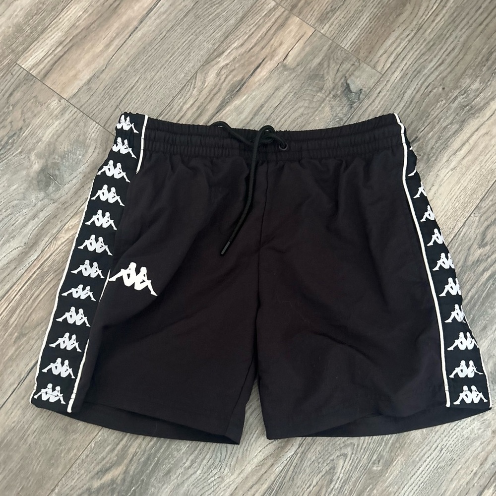Kappa classic black nylon shorts unisex size small